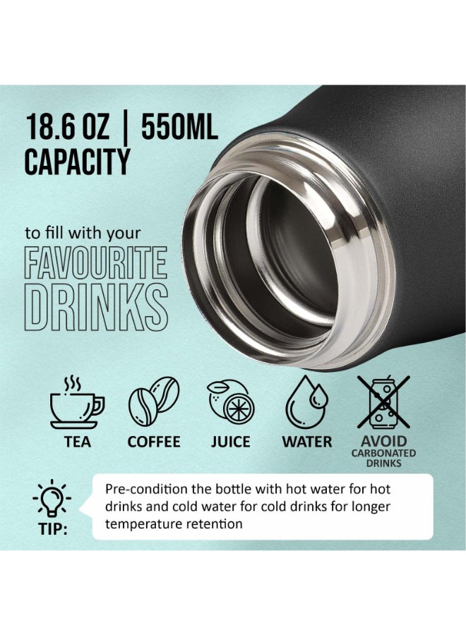 Vector X Stainless Steel Vacuum Insulated Sizzle Sip Bottle (Black, 750 ml) - Image 3